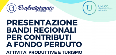 PRESENTAZIONE BANDI REGIONALI PER CONTRIBUTI A FONDO PERDUTO